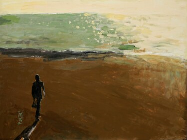 Figure by the sea. Sunset