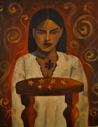 Pittura intitolato "Svajñanam" da Aparna Venugopal, Opera d'arte originale, Acrilico