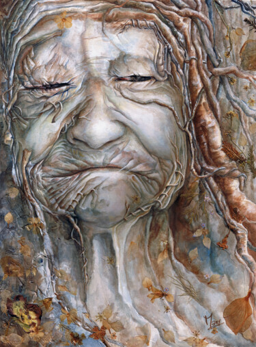 Malerei mit dem Titel "Lady Loba" von Mary Waltz, Original-Kunstwerk, Acryl