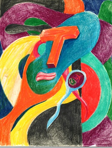 Disegno intitolato "Creation" da Henri Hardison, Opera d'arte originale, Pastello