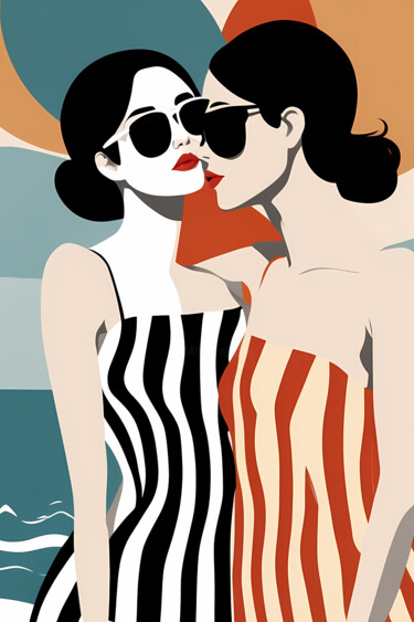 Printmaking titled "Summer Splash #55" by Liza Landberg, Original Artwork, Digital Painting