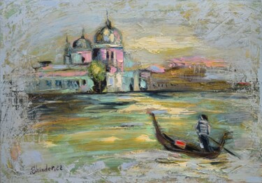 Venice Original Italian Cityscape Painting Grand Canal Art Peinture intitulée "Venice Original Ita…" par Svetlana Sindere, Œuvre d'art originale, Huile Monté sur Châssis en bois