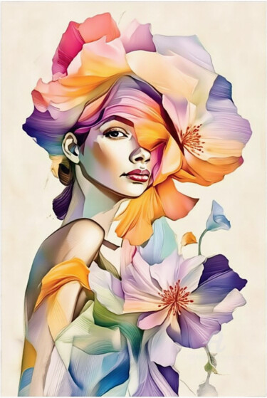 数字艺术 标题为“07-decorative flora…” 由Teresa Casas, 原创艺术品, AI生成的图像