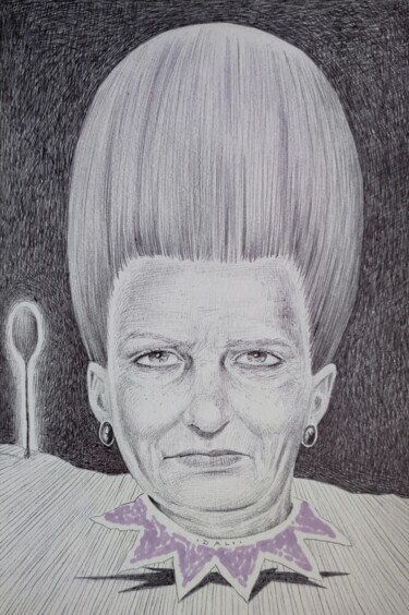 Drawing titled "Dien" by Milto Sideris, Original Artwork, Ballpoint pen