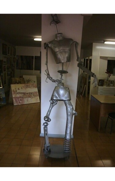 Scultura intitolato "Homúnculo" da Fábio Rotilli, Opera d'arte originale, Legno