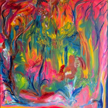 Peinture intitulée "Fraise des Bois" par Muriel Deumie, Œuvre d'art originale, Acrylique Monté sur Châssis en bois