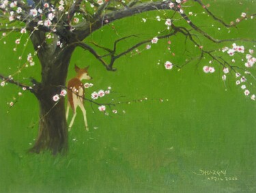 Painting titled "Whispers of Spring" by Bhargavkumar Kulkarni, Original Artwork, Oil