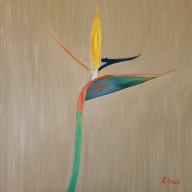 Pintura titulada "Detalle exótico" por Roser Solà, Obra de arte original, Oleo Montado en Panel de madera