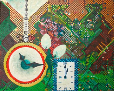 Peinture intitulée "Time" par Mihaela-Sonia Enache, Œuvre d'art originale, Huile