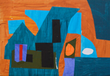 Abstract composition 26. 拼贴 标题为“Abstract compositio…” 由Mykola Kozlovskyi, 原创艺术品, 拼贴 安装在纸板上