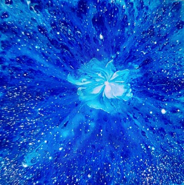 Disegno intitolato "fleur de nébuleuse" da Iakim, Opera d'arte originale, Acrilico Montato su Telaio per barella in legno