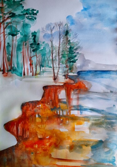 Painting titled "Spring came" by Alexey Zhucovsky, Original Artwork, Watercolor