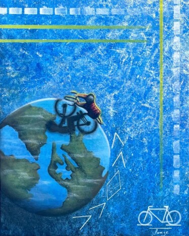 CYCLONAUT Peinture intitulée "CYCLONAUT" par Manon Langevin (Lange), Œuvre d'art originale, Acrylique Monté sur Châssis en bois
