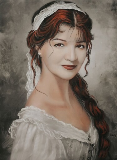 Pintura intitulada "Selfportrait" por Zada Sahdanovic, Obras de arte originais, Pastel