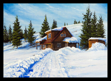 Arts numériques intitulée "cambridge-cabin-c-s…" par Melih Ortatepe, Œuvre d'art originale, Peinture numérique