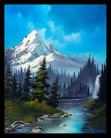 Arts numériques intitulée "cascading-falls-c-s…" par Melih Ortatepe, Œuvre d'art originale, Peinture numérique
