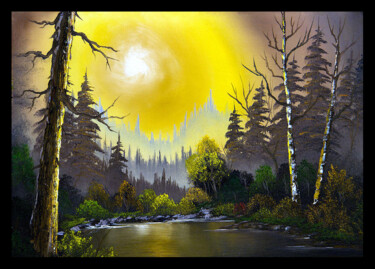 Arts numériques intitulée "hazy-sunset-c-steele" par Melih Ortatepe, Œuvre d'art originale, Peinture numérique