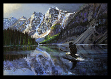 Arts numériques intitulée "moraine-morning-chr…" par Melih Ortatepe, Œuvre d'art originale, Image générée par l'IA