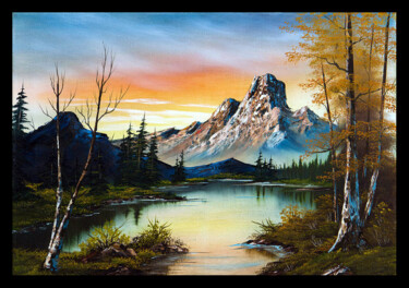 "mountain-at-sunset-…" başlıklı Dijital Sanat Melih Ortatepe tarafından, Orijinal sanat, AI tarafından oluşturulan görüntü