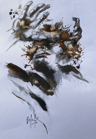 제목이 "Le faune"인 그림 Schmalz로, 원작, 잉크