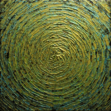 Éclat concentrique d'algues. Peinture intitulée "Éclat concentrique…" par Jonathan Pradillon, Œuvre d'art originale, Acrylique Monté sur Châssis en bois