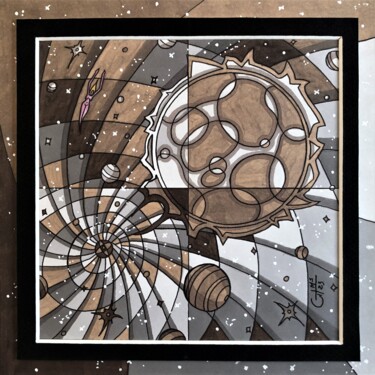 Dessin intitulée "(219) - union cosmi…" par Vincent Gibert, Œuvre d'art originale, Marqueur