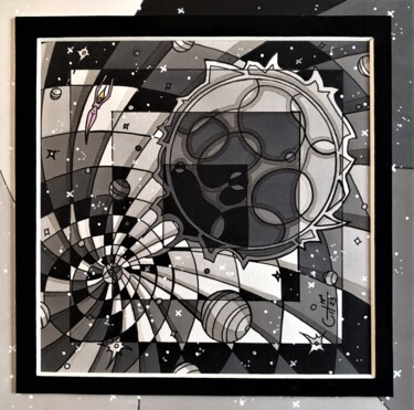 Dessin intitulée "(220) - union cosmi…" par Vincent Gibert, Œuvre d'art originale, Marqueur