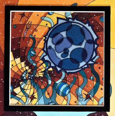 Dessin intitulée "(224) - union cosmi…" par Vincent Gibert, Œuvre d'art originale, Marqueur