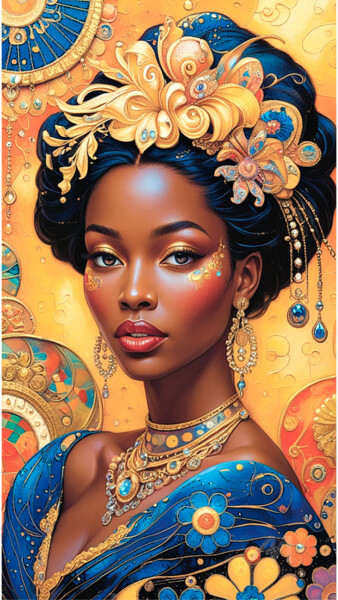 数字艺术 标题为“23-African woman po…” 由Teresa Casas, 原创艺术品, AI生成的图像