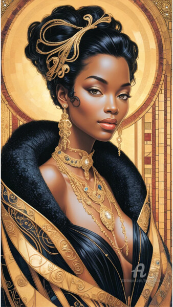 27-African woman portrait 数字艺术 标题为“27-African woman po…” 由Teresa Casas, 原创艺术品, AI生成的图像