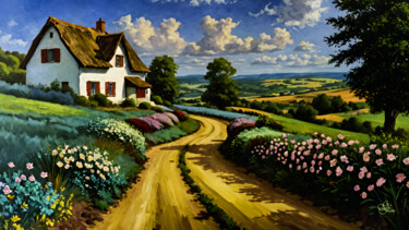 Digitale Kunst mit dem Titel "Innviertel - Blick…" von Franz Grausenburger, Original-Kunstwerk, Digitale Malerei
