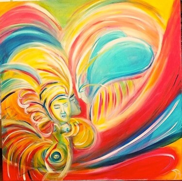 Schilderij getiteld "An Angels Tear" door Doris Carstens, Origineel Kunstwerk, Acryl