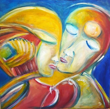 Peinture intitulée "Yesterday's Kiss" par Doris Carstens, Œuvre d'art originale, Acrylique