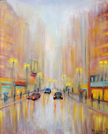 Peinture intitulée "Street" par Shorena Mosiashvili, Œuvre d'art originale, Huile Monté sur Châssis en bois