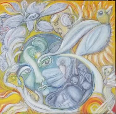 Pittura intitolato "Gaia's Cry" da Doris Carstens, Opera d'arte originale, Acrilico