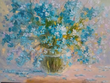 绘画 标题为“Forget-me-not flowe…” 由Irina Davidenko, 原创艺术品, 油