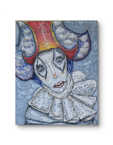 绘画 标题为“The smiling clown 2…” 由Alejandro Cuba, 原创艺术品, 丙烯