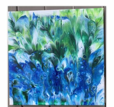 Painting titled "Bleuet" by Martine Hallouin, Original Artwork, Acrylic