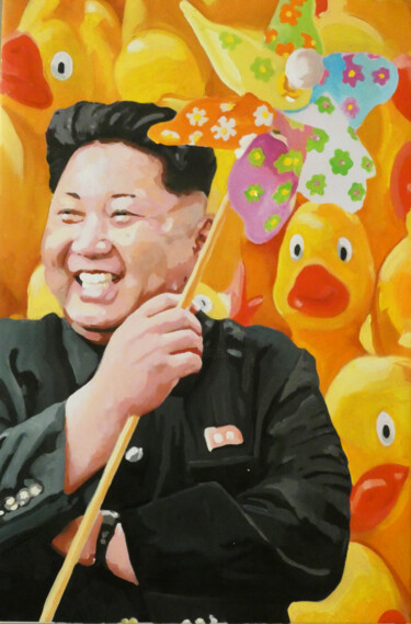 绘画 标题为“Big Kim” 由Andrea Colturi, 原创艺术品, 油 安装在木质担架架上