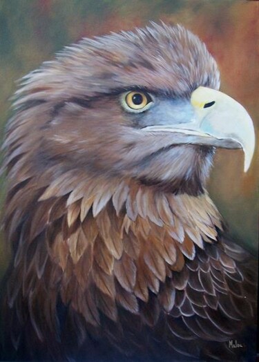 Peinture intitulée "Aguia dourada" par Malou Pombo, Œuvre d'art originale, Huile