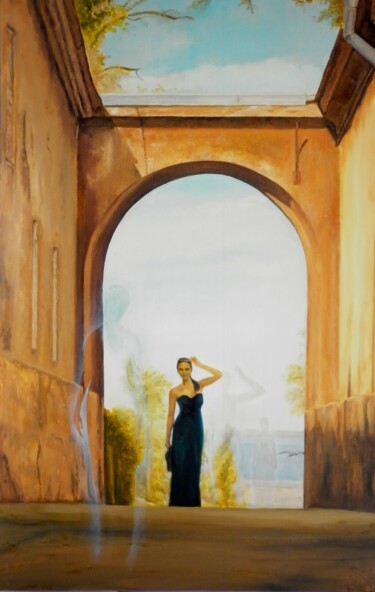 Schilderij getiteld "Жизнь как мгновение" door Valerii Semenikhin, Origineel Kunstwerk, Olie Gemonteerd op Frame voor houten…