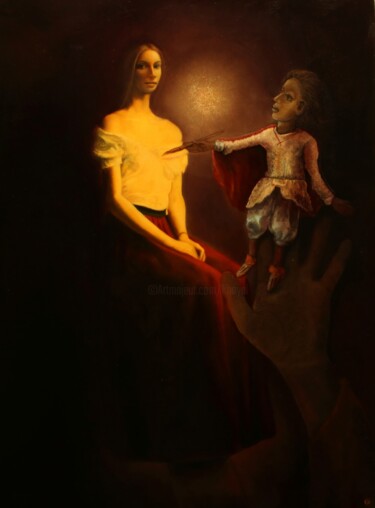 Schilderij getiteld "Сны Пигмалиона" door Valerii Semenikhin, Origineel Kunstwerk, Olie