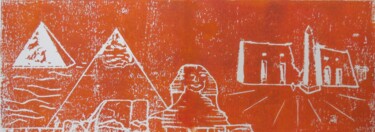 Printmaking titled "Mystérieuse Egypte" by Genevieve Fraysse, Original Artwork, Linocuts