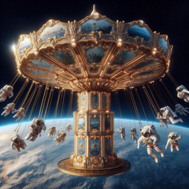 数字艺术 标题为“Space Carrousel” 由Valérie Colace, 原创艺术品, AI生成的图像