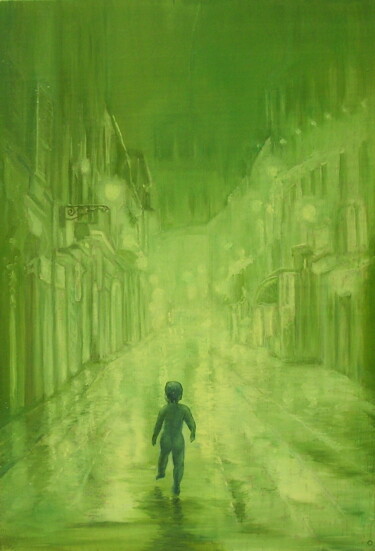 Schilderij getiteld "Прогулка Шанкары по…" door Valerii Semenikhin, Origineel Kunstwerk, Olie
