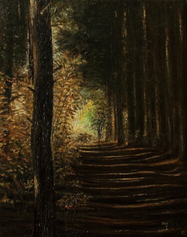 Schilderij getiteld "Тропа" door Valerii Semenikhin, Origineel Kunstwerk, Olie Gemonteerd op Frame voor houten brancard