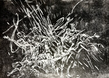 Printmaking titled "Untitled" by Anna Stepina, Original Artwork, Linocuts