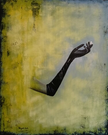 Schilderij getiteld "Voilà" door Gheorghita Ouatu, Origineel Kunstwerk, Acryl Gemonteerd op Frame voor houten brancard
