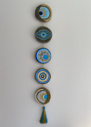 Author's Talisman wall pendant made of wooden slices Schilderij getiteld "Author's Talisman w…" door Iryna Movchan, Origineel Kunstwerk, Acryl