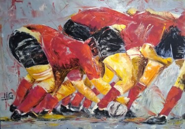 Peinture intitulée "RUGBY 109" par Jean-Luc Garcia, Œuvre d'art originale, Acrylique Monté sur Châssis en bois